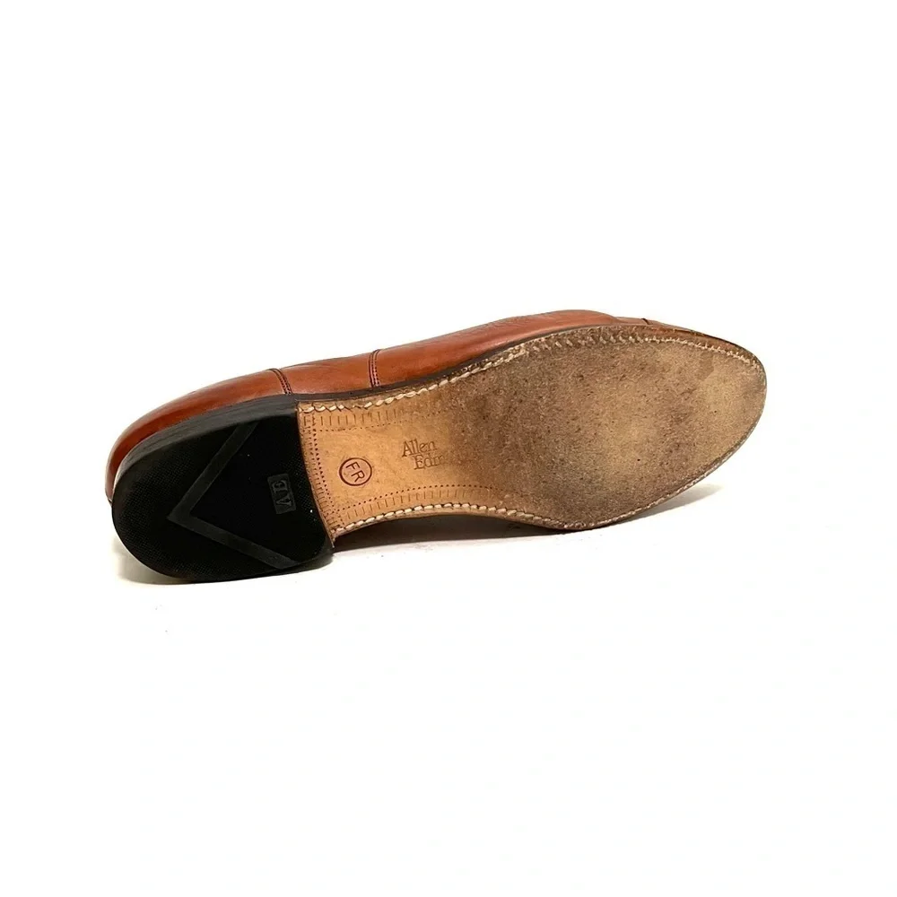Vintage 1990s men’s cognac leather lace up Oxford shoes